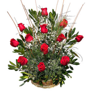 Canasto con rosas