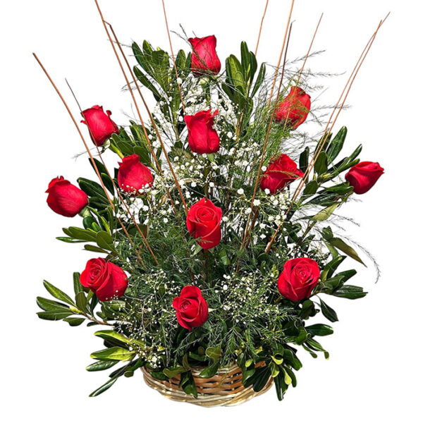 Canasto con rosas