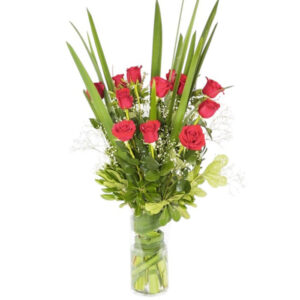 Florero con rosas