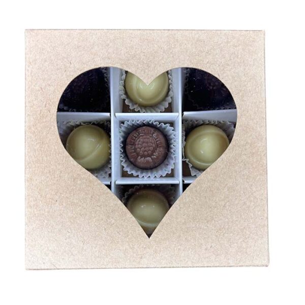 Caja Corazón x 9 bombones (solo para envio con Flores, Plantas o Desayunos)