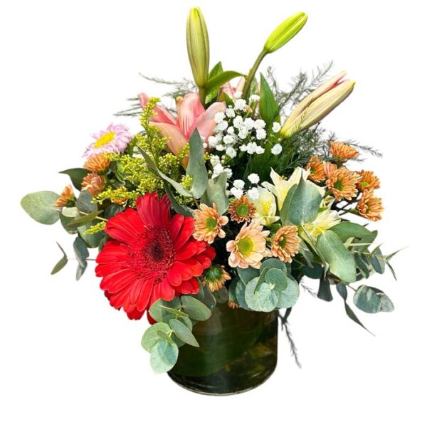 Cilindro con flores de estacion (colorido)